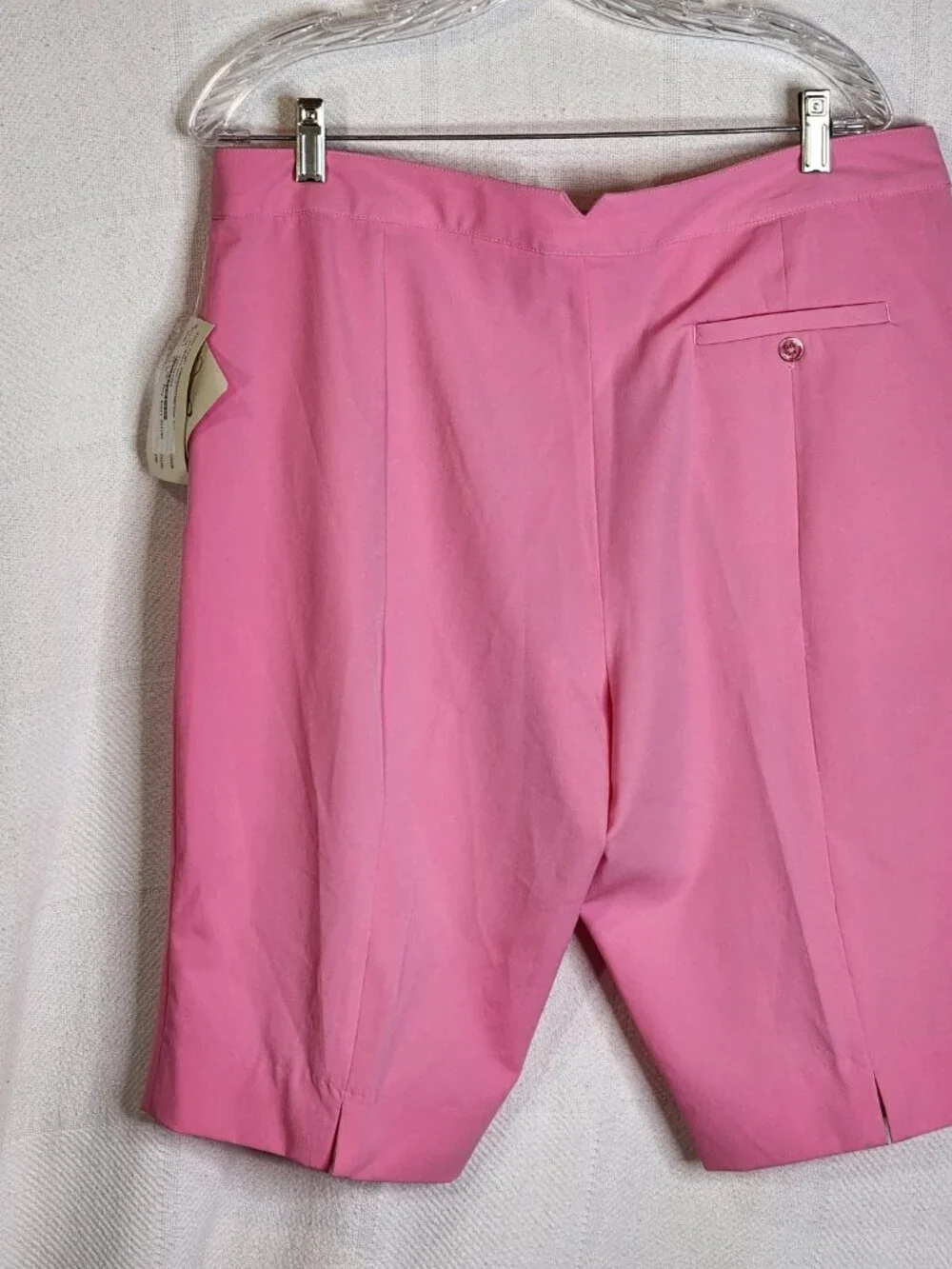EP Pro Flirt Pink 23" Poly Span Pro Stretch Pleated Pocketed Golf Shorts Size 14 - Picture 7 of 16